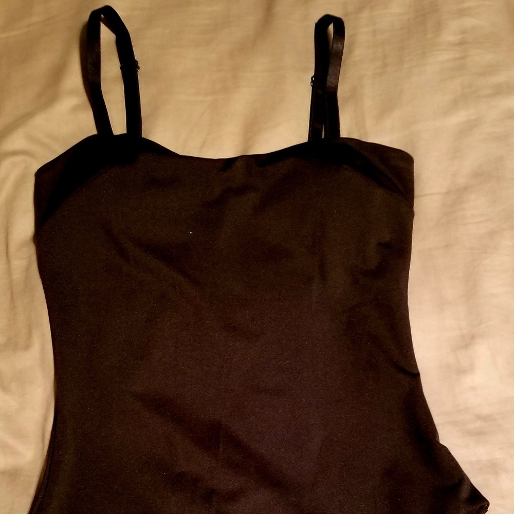 Black silky material bodysuit